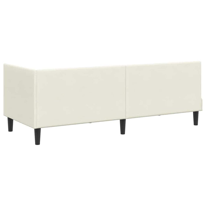 Cadru de pat colțar cu headboard Crem 80 x 200 cm Catifea - WALTI WALTI