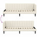 Cadru de pat colțar cu headboard Crem 80 x 200 cm Catifea - WALTI WALTI
