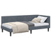Cadru de pat colțar cu headboard Gri închis 90 x 190 cm Catifea - WALTI WALTI
