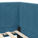 Cadru de pat colțar cu headboard albastru 100 x 200 cm Catifea - WALTI WALTI