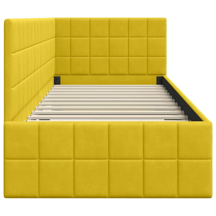 Cadru de pat colțar cu headboard Galben 80 cm x 200 cm Catifea - WALTI WALTI