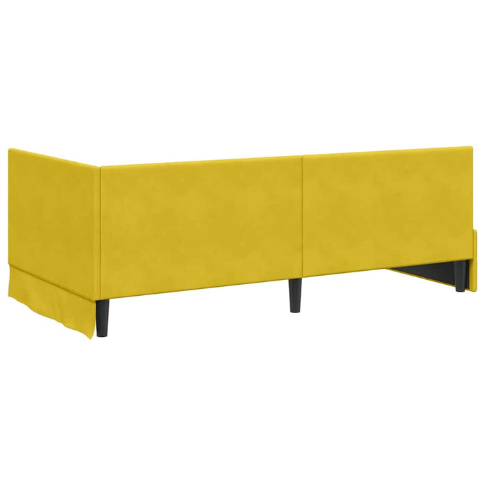 Cadru de pat colțar cu headboard Galben 90 cm x 190 cm Catifea - WALTI WALTI