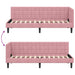 Cadru de pat colțar cu headboard Roz 80 cm x 200 cm Catifea - WALTI WALTI