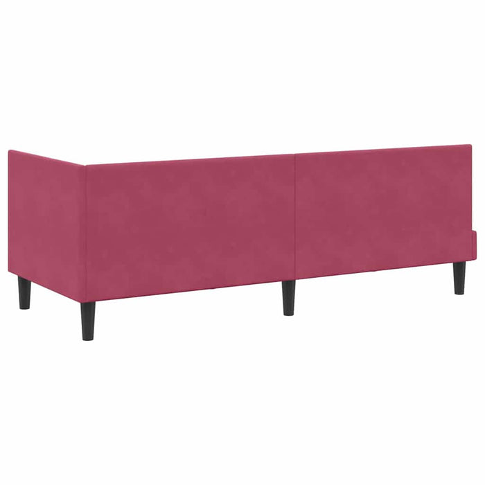 Cadru de pat colțar Roșu Vin 80 cm x 200 cm Catifea - WALTI WALTI