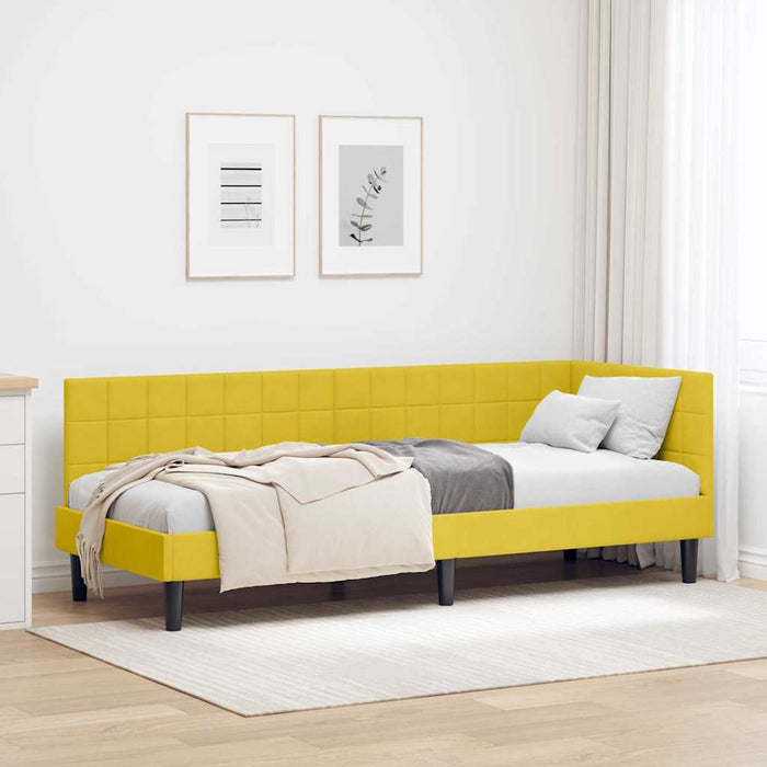 Cadru de pat colțar cu headboard Galben 80 cm x 200 cm Catifea - WALTI WALTI