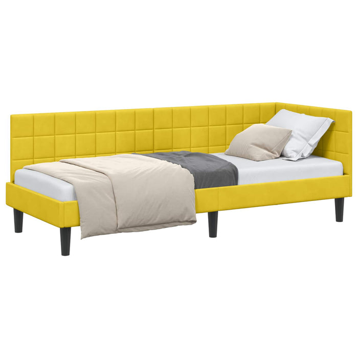 Cadru de pat colțar cu headboard Galben 80 cm x 200 cm Catifea - WALTI WALTI