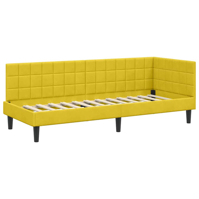 Cadru de pat colțar cu headboard Galben 80 cm x 200 cm Catifea - WALTI WALTI