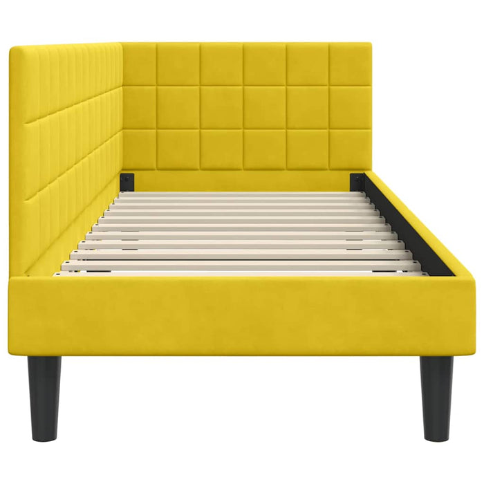Cadru de pat colțar cu headboard Galben 80 cm x 200 cm Catifea - WALTI WALTI