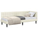 Cadru de pat colțar cu headboard Crem 80 cm x 200 cm Catifea - WALTI WALTI