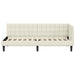Cadru de pat colțar cu headboard Crem 80 cm x 200 cm Catifea - WALTI WALTI