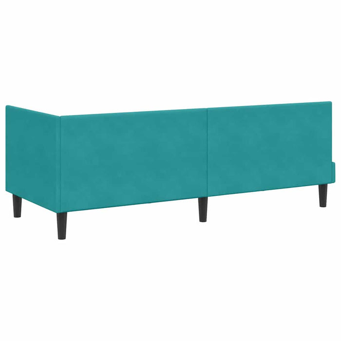 Cadru de pat colțar cu headboard Turcoaz 80 cm x 200 cm Catifea - WALTI WALTI