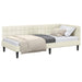 Cadru de pat colțar cu headboard Crem 90 cm x 200 cm Catifea - WALTI WALTI