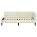 Cadru de pat colțar cu headboard Crem 90 cm x 200 cm Catifea - WALTI WALTI