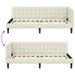Cadru de pat colțar cu headboard Crem 90 cm x 200 cm Catifea - WALTI WALTI