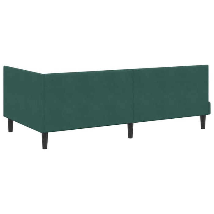 Cadru de pat colțar Verde închis 100 cm x 200 cm Catifea - WALTI WALTI