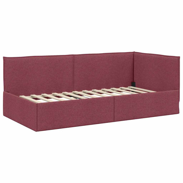 Cadru de pat colțar cu headboard Roșu Vin 80 x 200 cm țesătură - WALTI WALTI