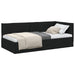 Cadru de pat colțar cu headboard Negru 90 x 200 cm țesătură - WALTI WALTI