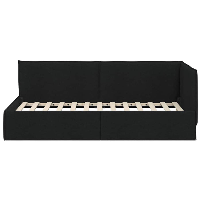 Cadru de pat colțar cu headboard Negru 90 x 200 cm țesătură - WALTI WALTI