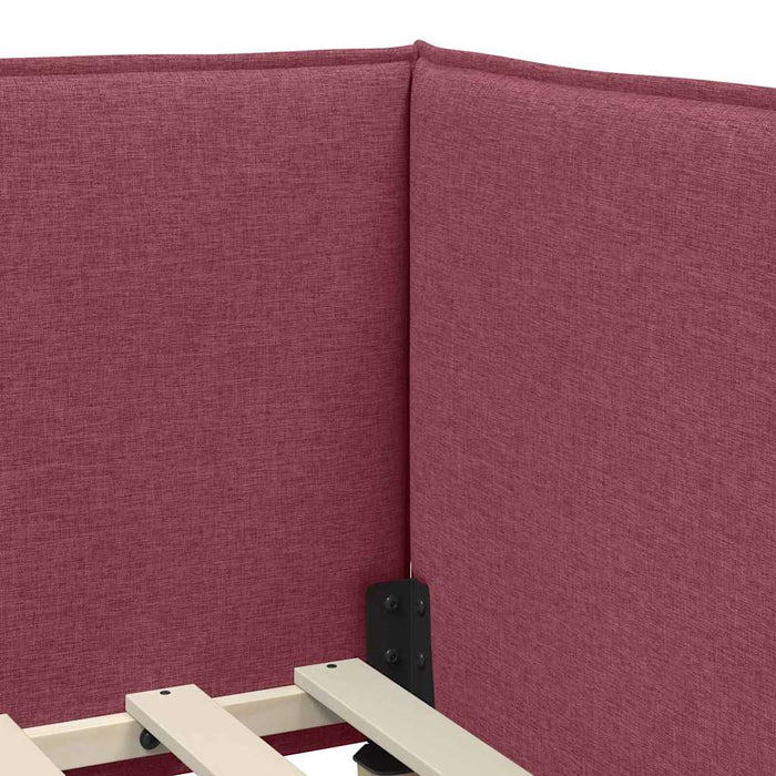 Cadru de pat colțar cu headboard Roșu Vin 90 x 200 cm țesătură - WALTI WALTI
