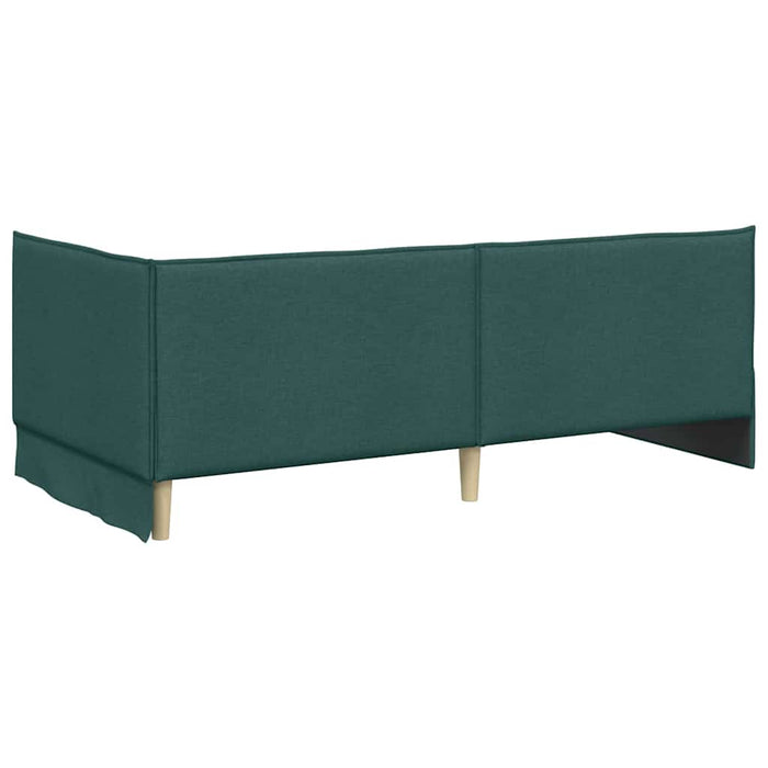 Cadru de pat colțar Verde închis 90 x 200 cm țesătură WALTI