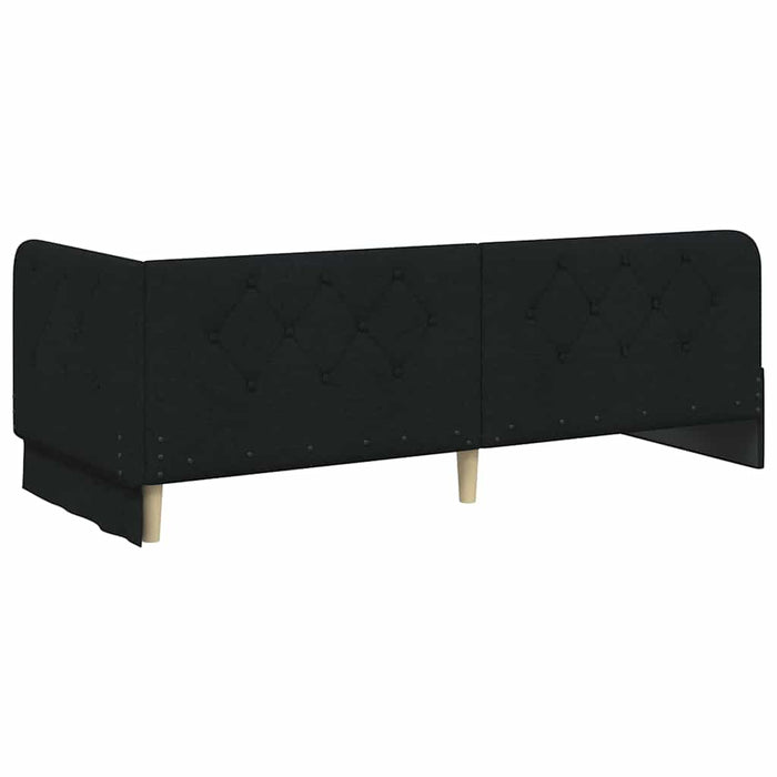 Cadru de pat colțar cu headboard Negru 80 x 200 cm țesătură - WALTI WALTI