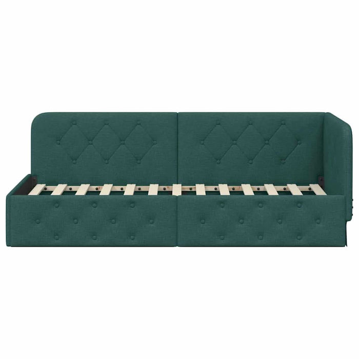 Cadru de pat colțar Verde închis 80 x 200 cm țesătură - WALTI WALTI
