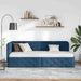 Cadru de pat colțar cu headboard albastru 80 x 200 cm țesătură - WALTI WALTI