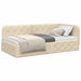 Cadru de pat colțar cu headboard Crem 90 x 190 cm țesătură - WALTI WALTI