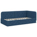Cadru de pat colțar cu headboard albastru 90 x 190 cm țesătură - WALTI WALTI