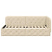 Cadru de pat colțar cu headboard Crem 90 x 200 cm țesătură - WALTI WALTI