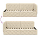 Cadru de pat colțar cu headboard Crem 90 x 200 cm țesătură - WALTI WALTI