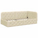 Cadru de pat colțar cu headboard Crem 100 x 200 cm țesătură - WALTI WALTI
