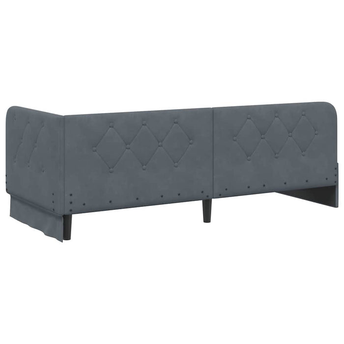 Cadru de pat colțar Gri închis 80 x 200 cm Catifea - WALTI WALTI