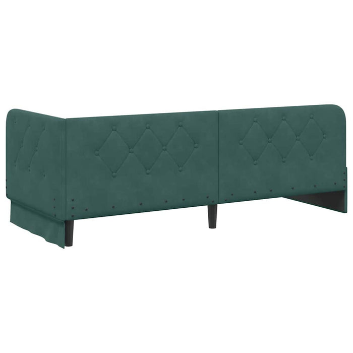 Cadru de pat colțar Verde închis 80 x 200 cm Catifea - WALTI WALTI