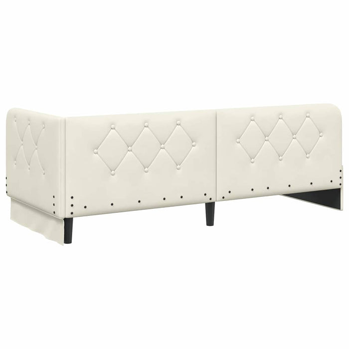 Cadru de pat colțar cu headboard Crem 80 x 200 cm Catifea - WALTI WALTI