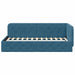Cadru de pat colțar cu headboard albastru 90 x 190 cm Catifea - WALTI WALTI