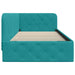 Cadru de pat colțar cu headboard Turcoaz 90 x 190 cm Catifea - WALTI WALTI