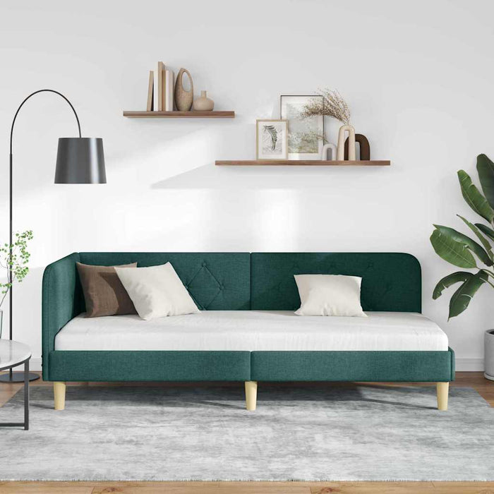 Cadru de pat colțar Verde închis 80 x 200 cm țesătură - WALTI WALTI