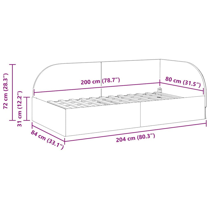 Cadru de pat colțar cu headboard Roz 80 cm x 200 cm Catifea WALTI