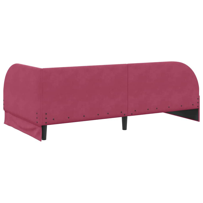 Cadru de pat colțar cu headboard bordo 80 x 200 cm Catifea - WALTI WALTI