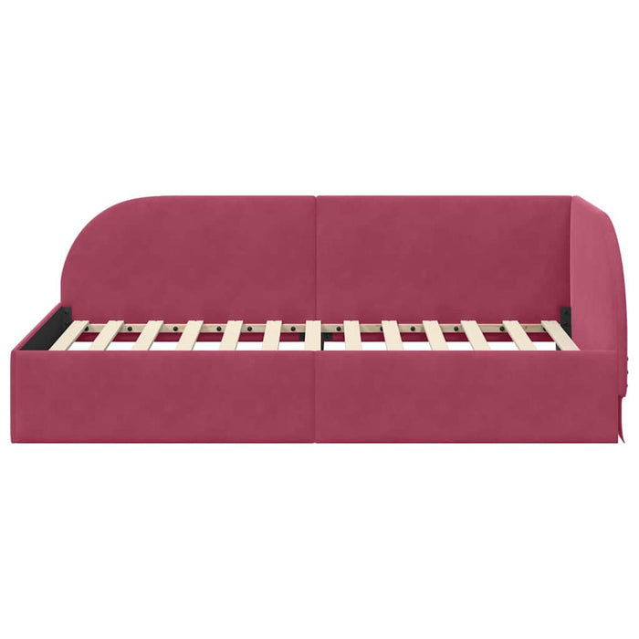 Cadru de pat colțar cu headboard bordo 80 x 200 cm Catifea - WALTI WALTI