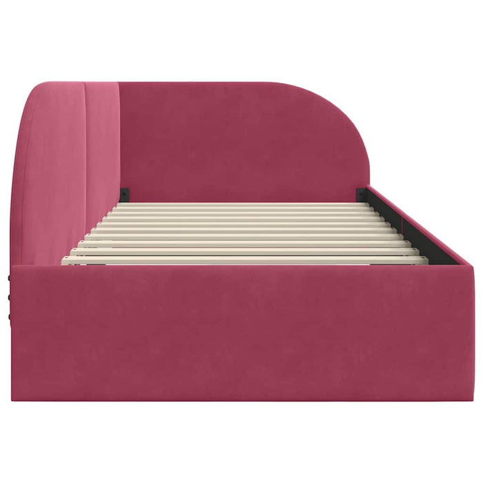 Cadru de pat colțar cu headboard bordo 80 x 200 cm Catifea - WALTI WALTI