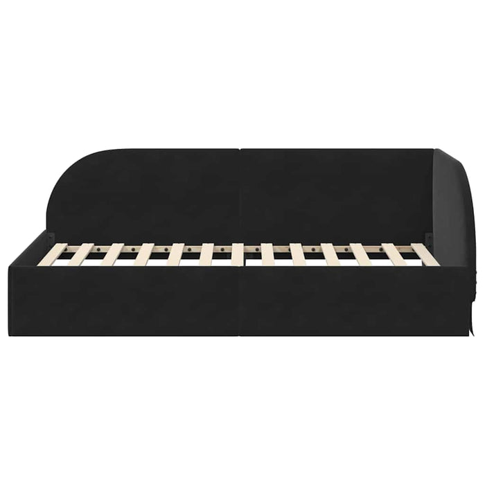Cadru de pat colțar cu headboard Negru 80 x 200 cm Catifea - WALTI WALTI