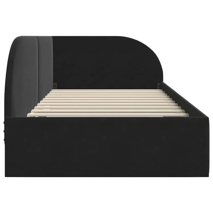 Cadru de pat colțar cu headboard Negru 80 x 200 cm Catifea - WALTI WALTI