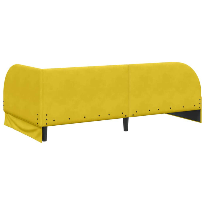 Cadru de pat colțar cu headboard Galben 90 x 190 cm Catifea - WALTI WALTI
