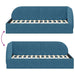 Cadru de pat colțar cu headboard albastru 90 x 200 cm Catifea - WALTI WALTI