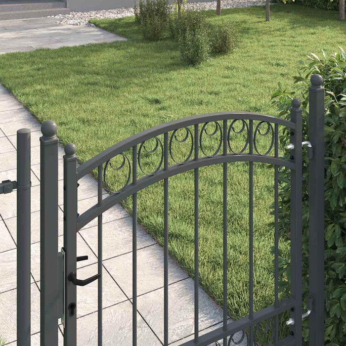 Poartă de gard EMMEN 100 x 100 cm Oțel vopsit în pulbere Gri WALTI