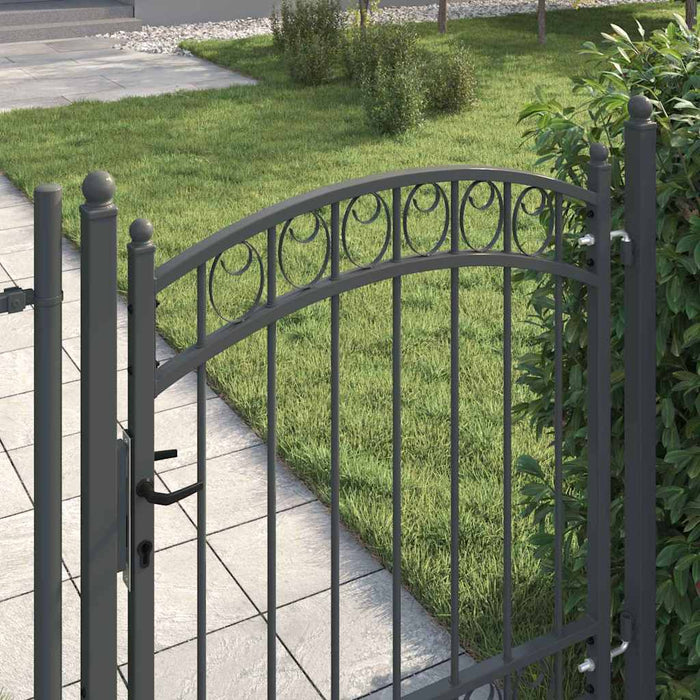 Poartă de gard EMMEN 125 x 100 cm Oțel vopsit în pulbere Gri WALTI