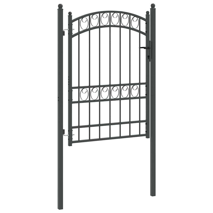 Poartă de gard EMMEN 170 x 100 cm Oțel vopsit în pulbere Gri WALTI