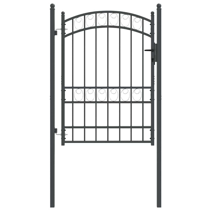 Poartă de gard EMMEN 170 x 100 cm Oțel vopsit în pulbere Gri WALTI